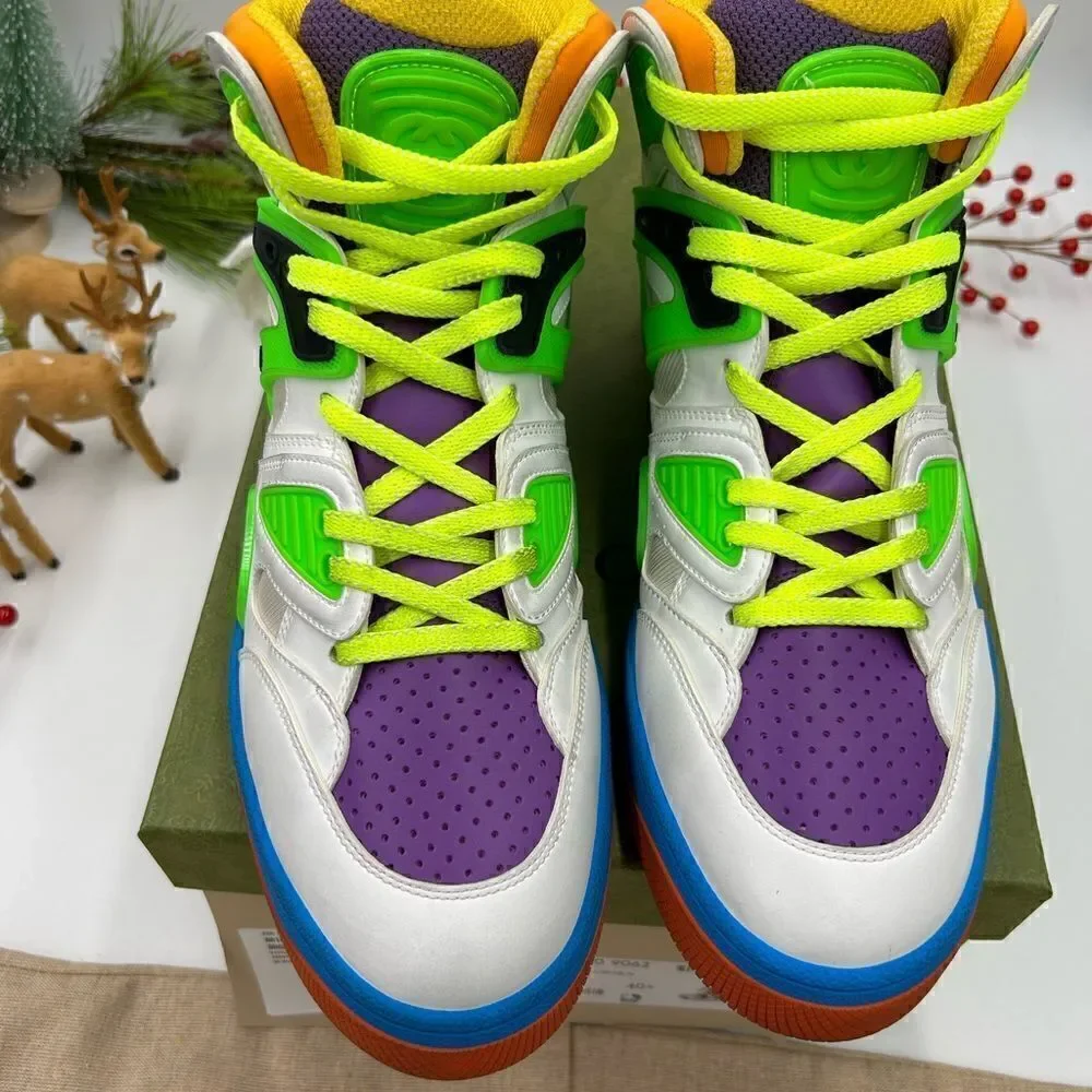 Women’s Gucci basket high top leather sneakers size 40.5 made in Italy. - Picture 6 of 10